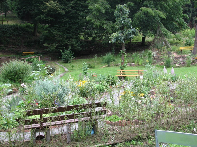 Der Kräutergarten vom Eingang aus betrachtet